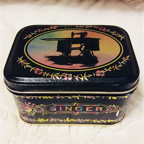 singer sewing box metal|vintage large sewing basket.